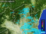 2015年02月17日の栃木県の雨雲レーダー