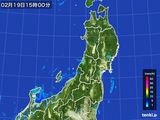 2015年02月19日の東北地方の雨雲レーダー