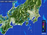 2015年02月19日の関東・甲信地方の雨雲レーダー