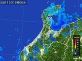 2015年02月19日の石川県の雨雲レーダー