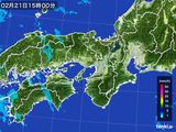 2015年02月21日の近畿地方の雨雲レーダー