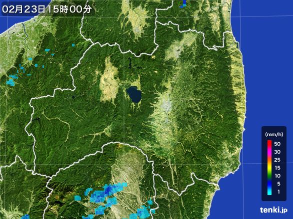 福島県の雨雲レーダー(2015年02月23日)