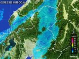 2015年02月23日の岐阜県の雨雲レーダー