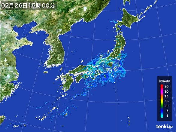 雨雲レーダー(2015年02月26日)
