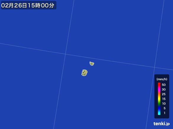 南大東島(沖縄県)の雨雲レーダー(2015年02月26日)