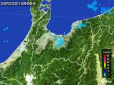 2015年03月02日の富山県の雨雲レーダー