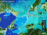 2015年03月03日の大阪府の雨雲レーダー