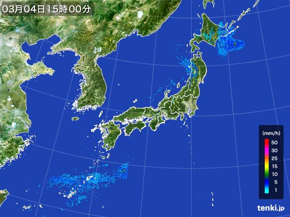 雨雲レーダー(2015年03月04日)