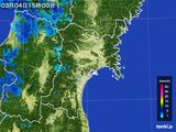 2015年03月04日の宮城県の雨雲レーダー