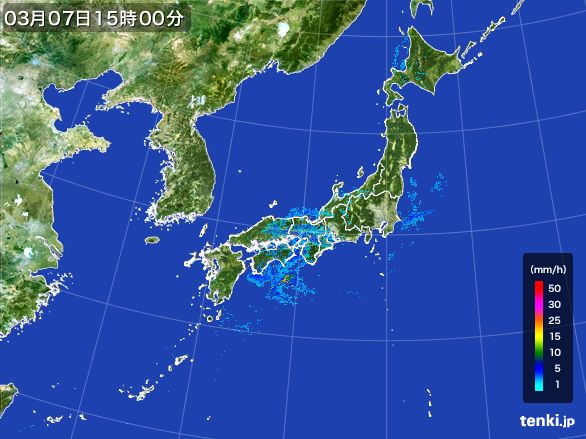 雨雲レーダー(2015年03月07日)