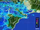 2015年03月07日の三重県の雨雲レーダー