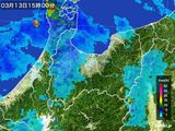 2015年03月13日の富山県の雨雲レーダー