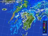 2015年03月18日の九州地方の雨雲レーダー