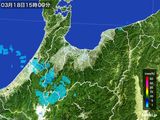 2015年03月18日の富山県の雨雲レーダー