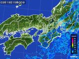 2015年03月19日の近畿地方の雨雲レーダー