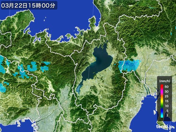 滋賀県の雨雲レーダー(2015年03月22日)