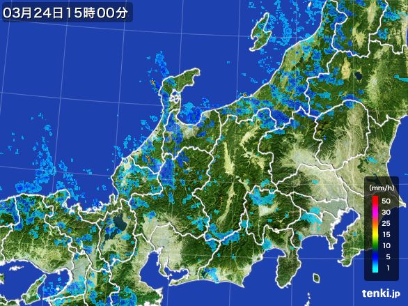 北陸地方の雨雲レーダー(2015年03月24日)