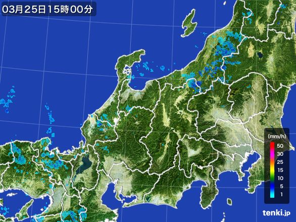 北陸地方の雨雲レーダー(2015年03月25日)