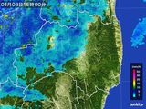 2015年04月03日の福島県の雨雲レーダー