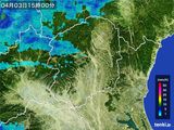 2015年04月03日の栃木県の雨雲レーダー