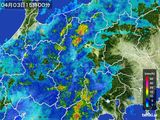 2015年04月03日の長野県の雨雲レーダー