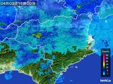 2015年04月03日の徳島県の雨雲レーダー