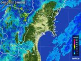 2015年04月03日の宮城県の雨雲レーダー