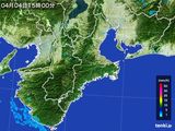 2015年04月04日の三重県の雨雲レーダー