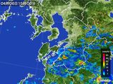 2015年04月06日の熊本県の雨雲レーダー