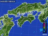 2015年04月08日の四国地方の雨雲レーダー