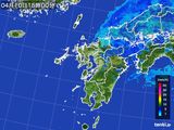 2015年04月10日の九州地方の雨雲レーダー