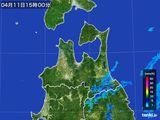 2015年04月11日の青森県の雨雲レーダー