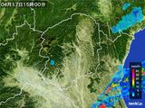 2015年04月17日の栃木県の雨雲レーダー