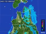 2015年04月17日の青森県の雨雲レーダー