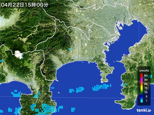 神奈川県の雨雲レーダー(2015年04月22日)