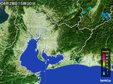 2015年04月28日の愛知県の雨雲レーダー