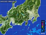 2015年04月29日の関東・甲信地方の雨雲レーダー