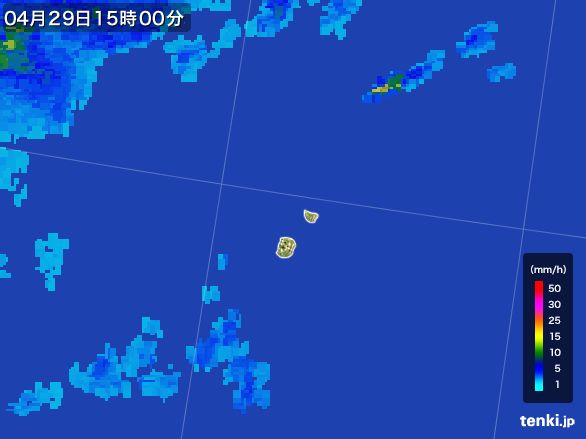 南大東島(沖縄県)の雨雲レーダー(2015年04月29日)