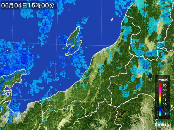 新潟県の雨雲レーダー(2015年05月04日)