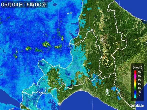 道央の雨雲レーダー(2015年05月04日)