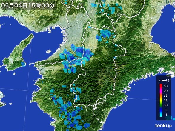 奈良県の雨雲レーダー(2015年05月04日)