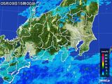 2015年05月09日の関東・甲信地方の雨雲レーダー