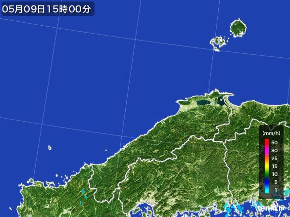 島根県の雨雲レーダー(2015年05月09日)