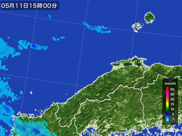 島根県の雨雲レーダー(2015年05月11日)