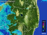 2015年05月12日の福島県の雨雲レーダー