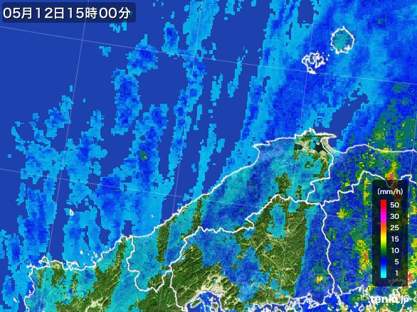 島根県の雨雲レーダー(2015年05月12日)