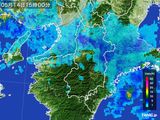 2015年05月14日の奈良県の雨雲レーダー
