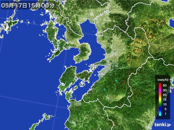 熊本県の雨雲レーダー(2015年05月17日)