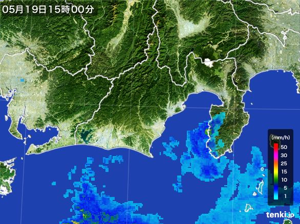 静岡県の雨雲レーダー(2015年05月19日)