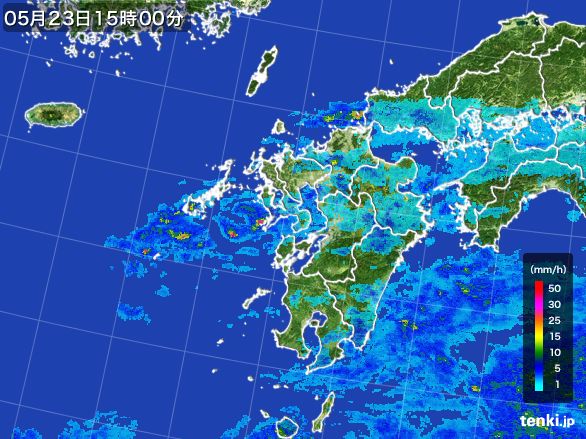 九州地方の雨雲レーダー(2015年05月23日)
